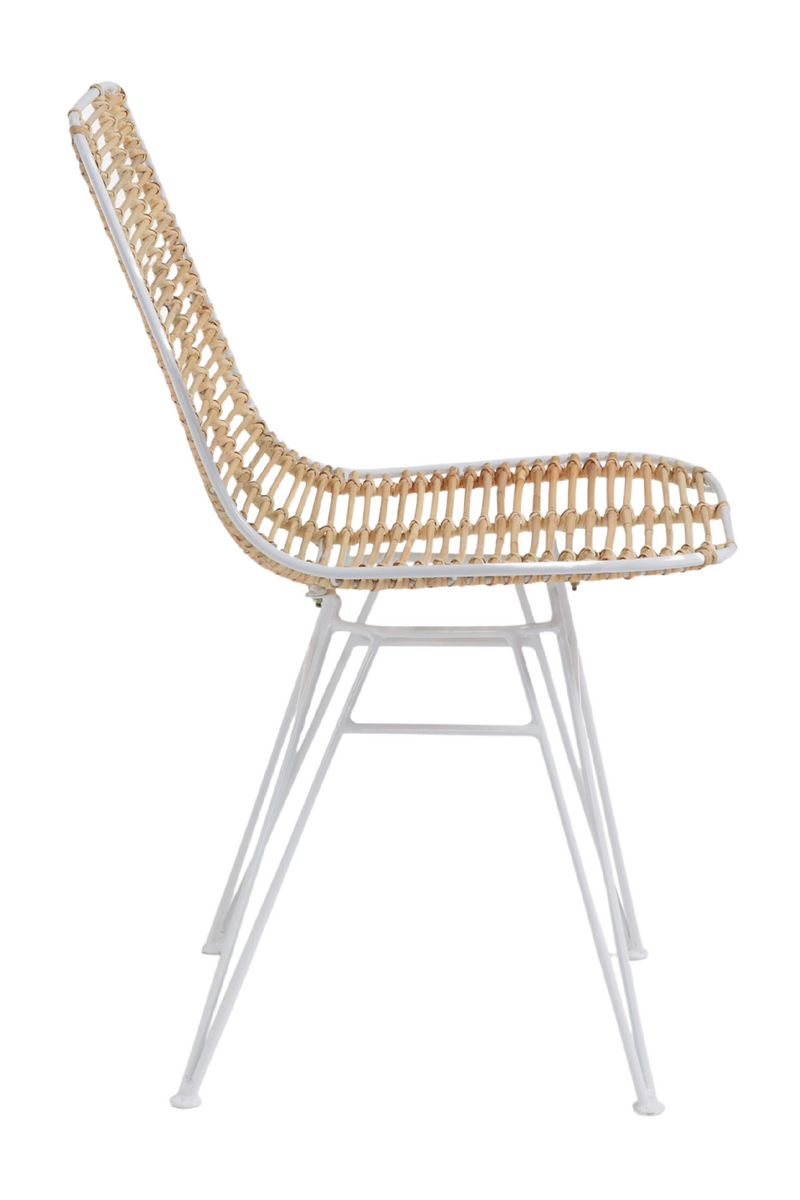 Metal Framed Rattan Chairs (4) | La Forma Tishana | Wood Furniture