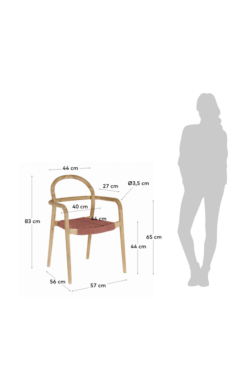 Woven Terracotta Cord Outdoor Chairs (4) | La Forma Sheryl | Woodfurniture.com