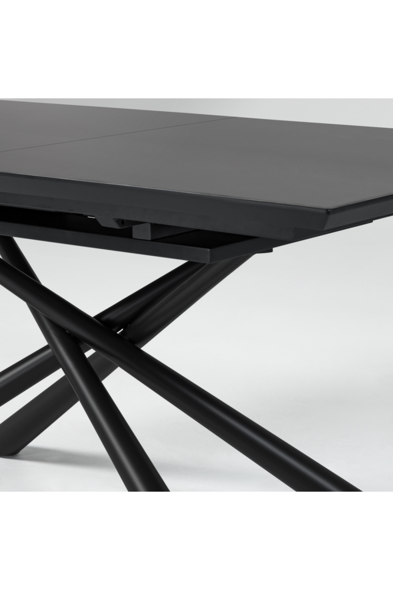 Black Cross-Legged Extendable Dining Table | La Forma Theone | Woodfurniture.com