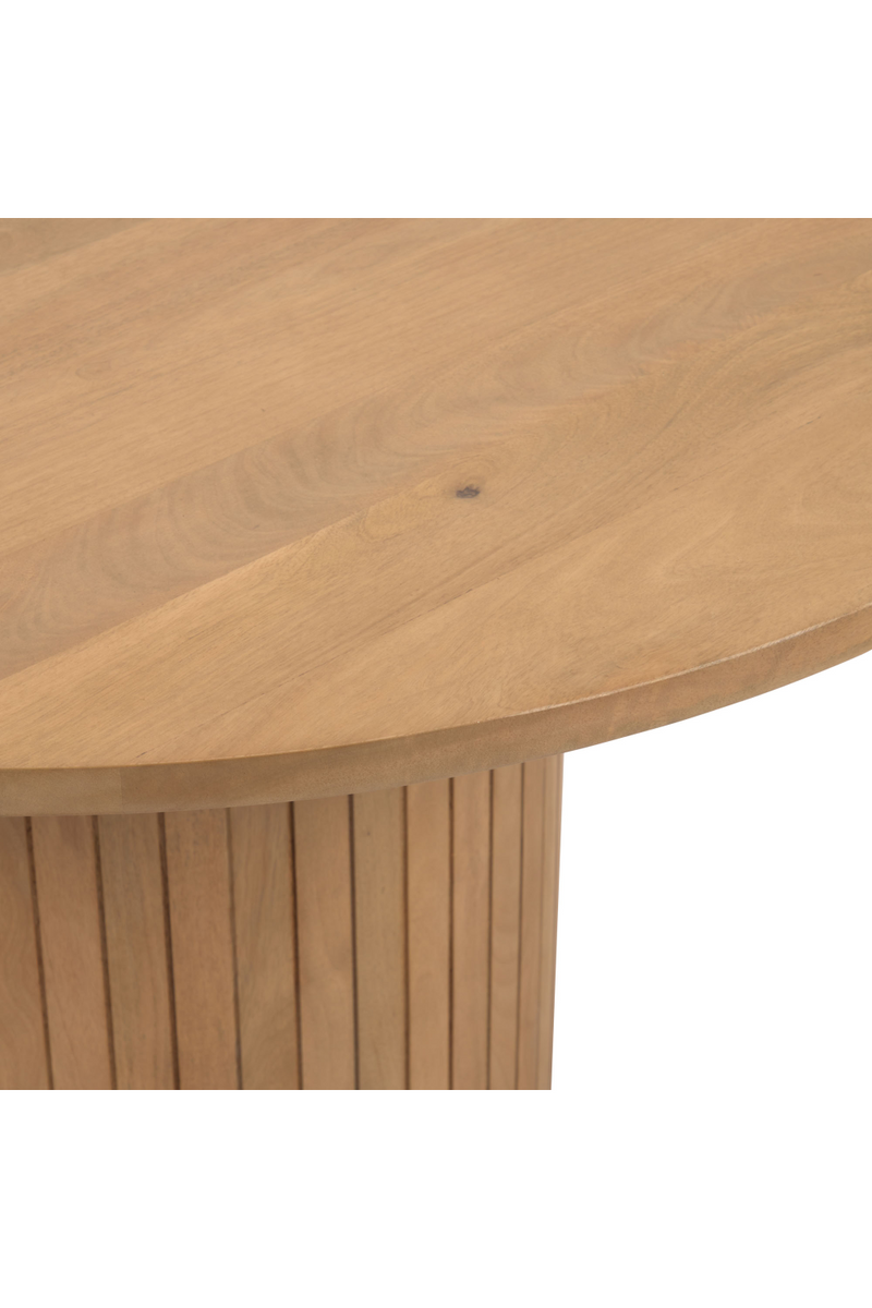 Mango Wood Pedestal Round Table | La Forma Licia | Woodfurniture.com