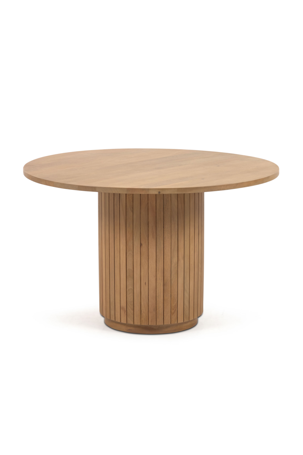 Mango Wood Pedestal Round Table | La Forma Licia | Woodfurniture.com