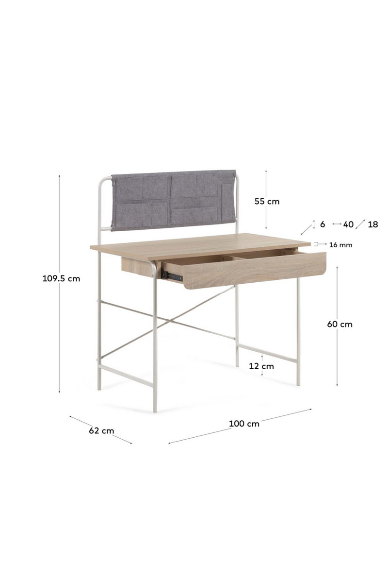 White Metal Framed Desk | La Forma Yamina | Woodfurniture.com