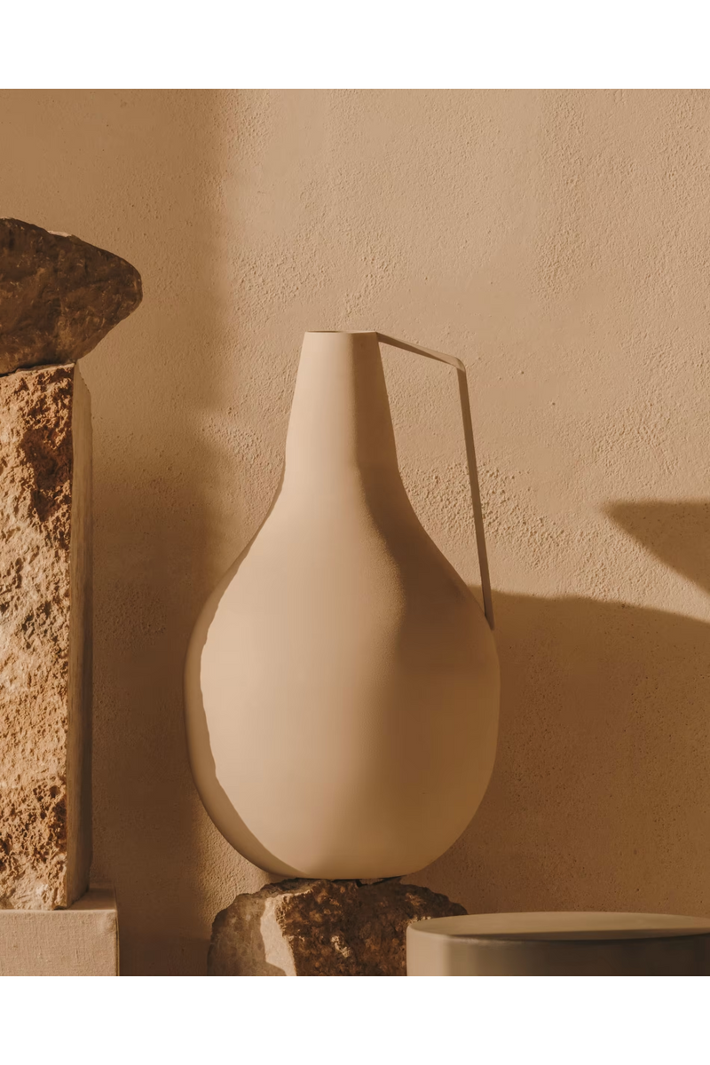Beige Metal Vintage Vase Set (2) | La Forma Regencos | Woodfurniture.com