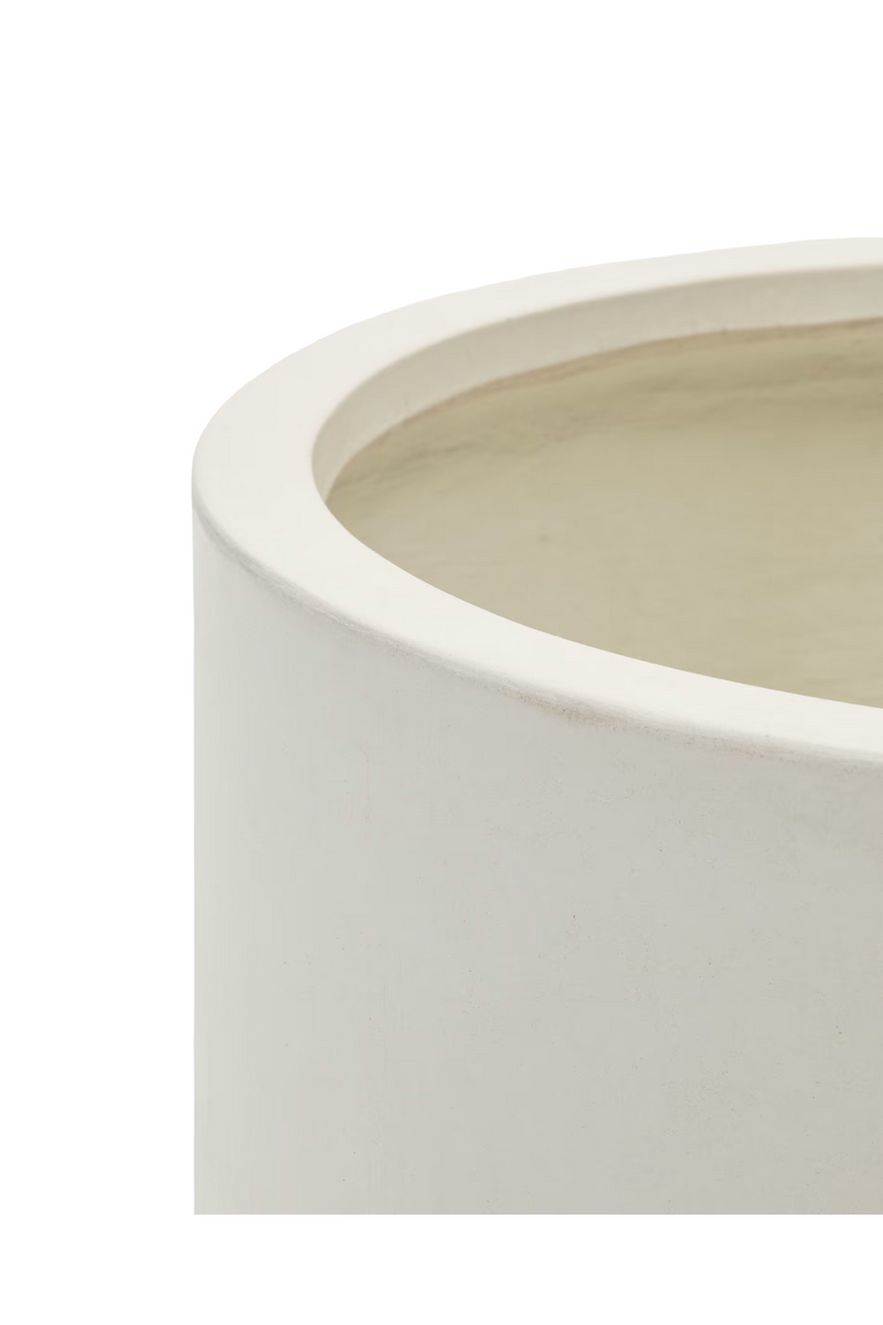 White Cement Cylindrical Plant Pot | La Forma Aiguablava | Woodfurniture.com
