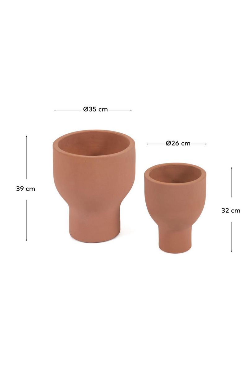 Terracotta Modern Outdoor Planter Set (2) | La Forma Vittorina | Woodfurniture.com