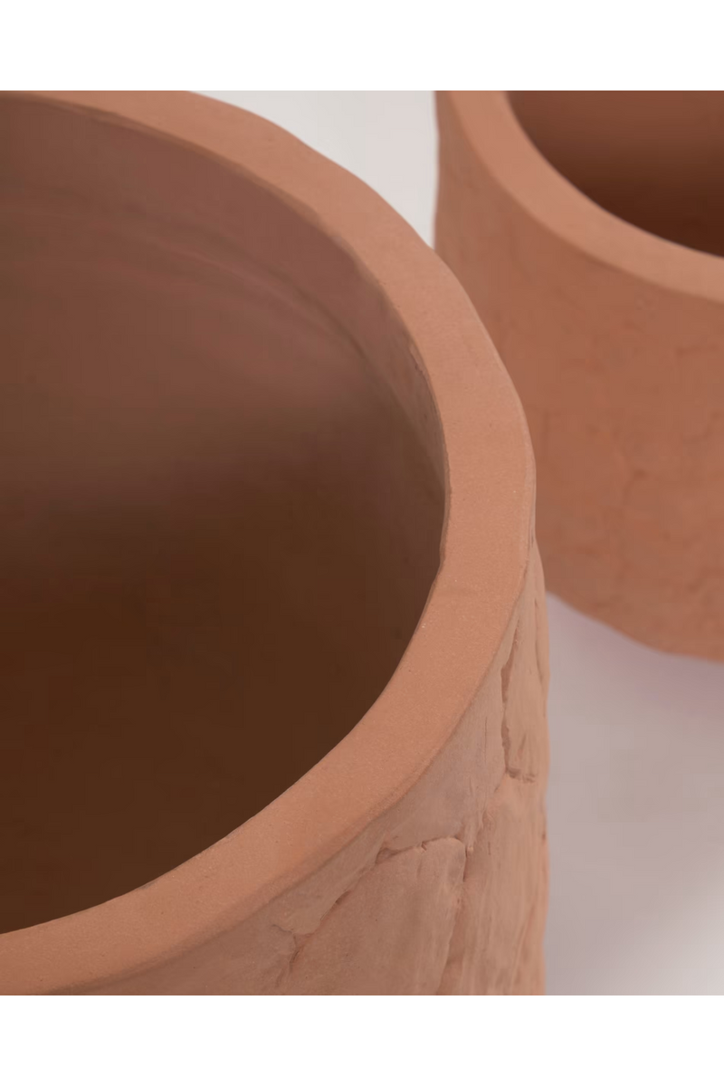 Terracotta Modern Outdoor Plant Pots (2) | La Forma Simi | Woodfurniture.com