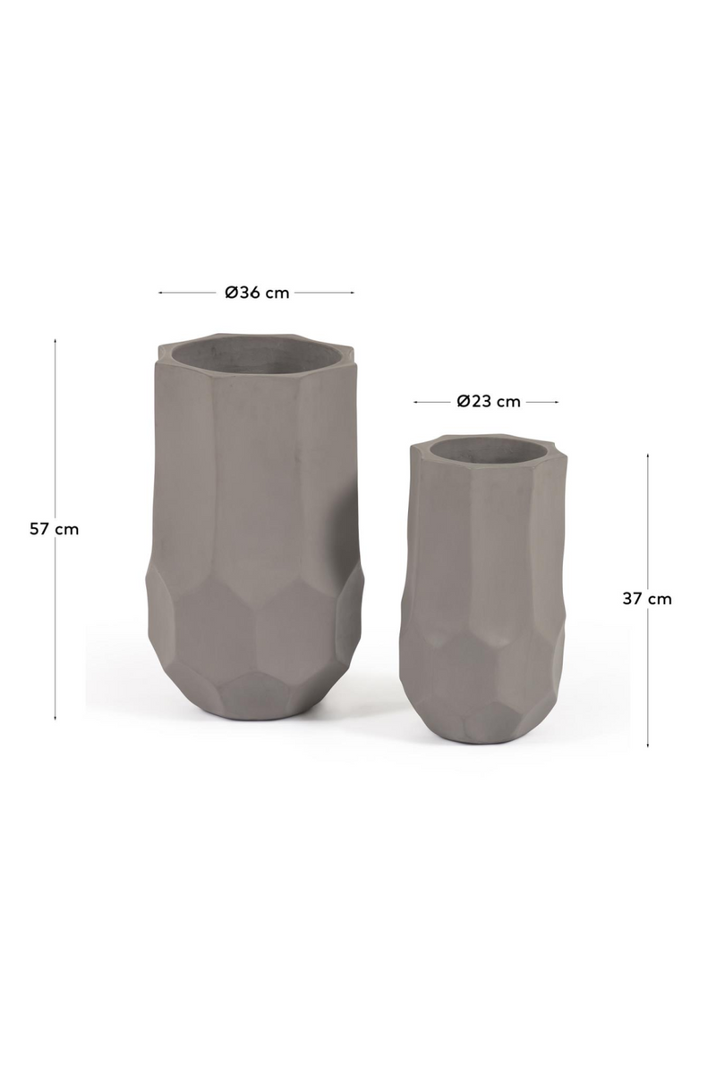 Gray Concrete Outdoor Plant Pots (2) | La Forma Veruska | Woodfurniture.com