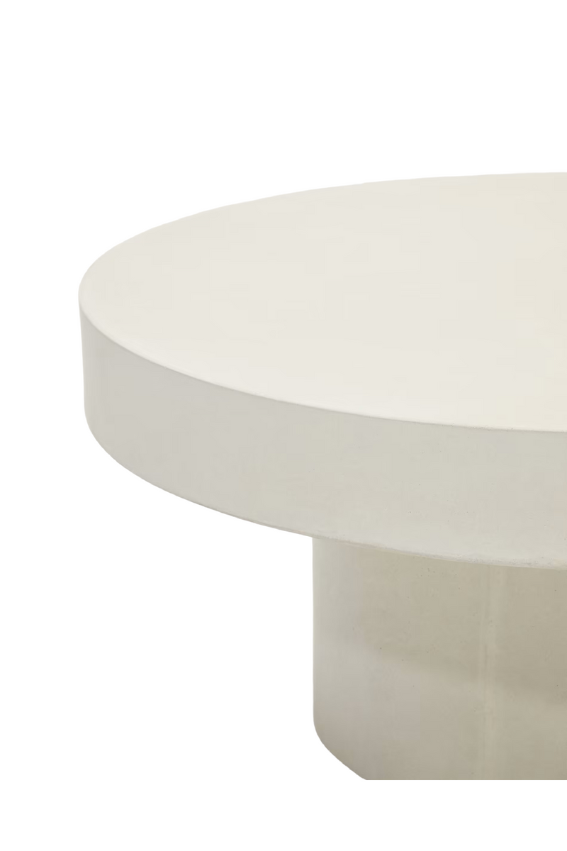 White Cement Round Coffee Table | La Forma Aiguablava | Woodfurniture.com