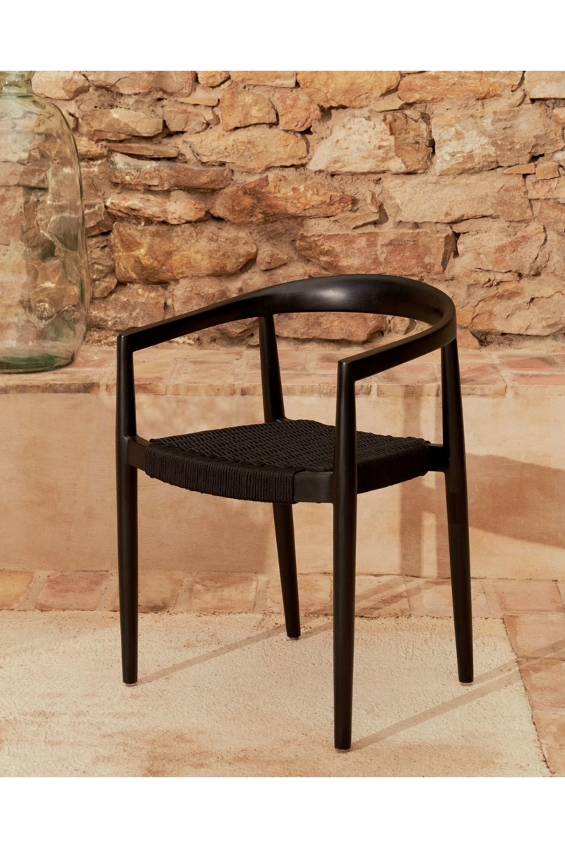 Black Teak Stackable Outdoor Chairs (4) | La Forma Ydalia | Woodfurniture.com
