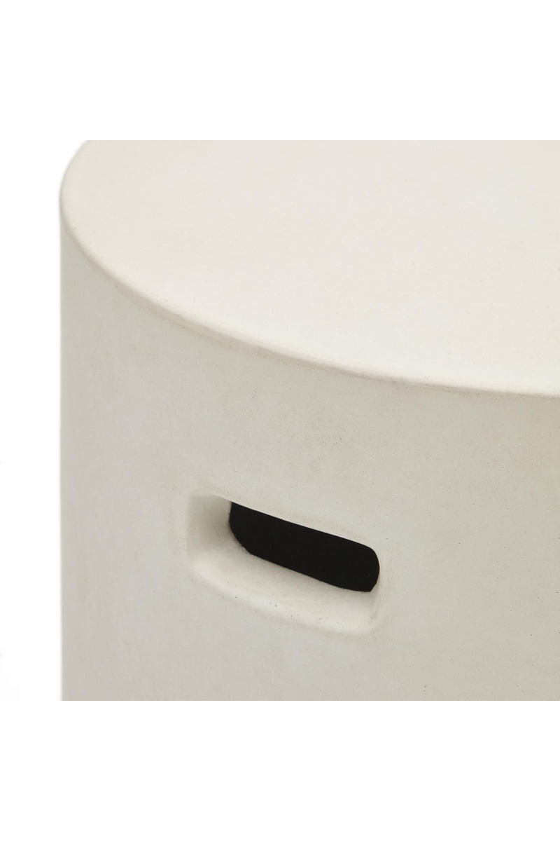 Cylindrical White Cement Outdoor Stool | La Forma Aiguablava | Woodfurniture.com