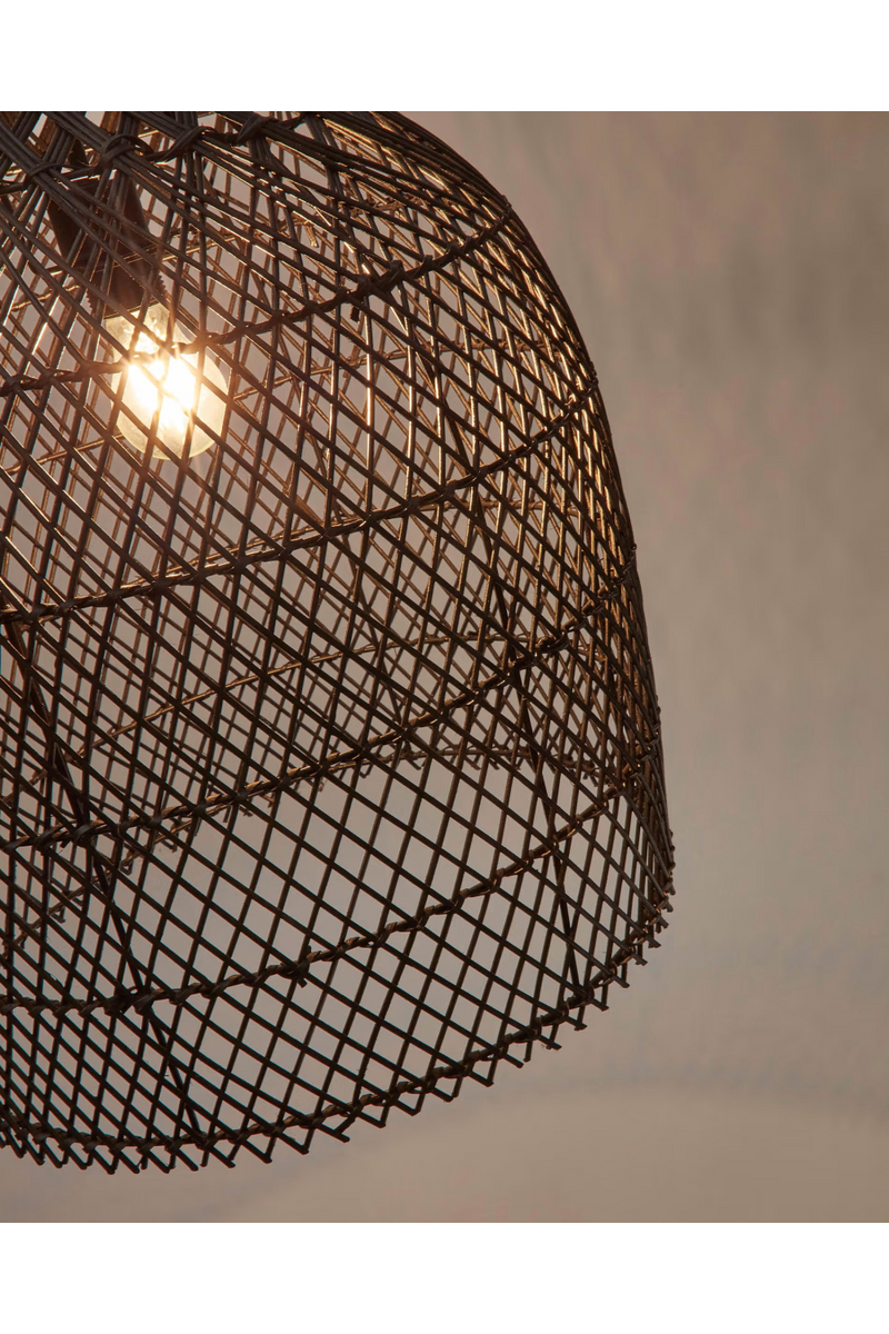 Black Lattice Rattan Ceiling Lamp | La Forma Domitila | Woodfurniture.com