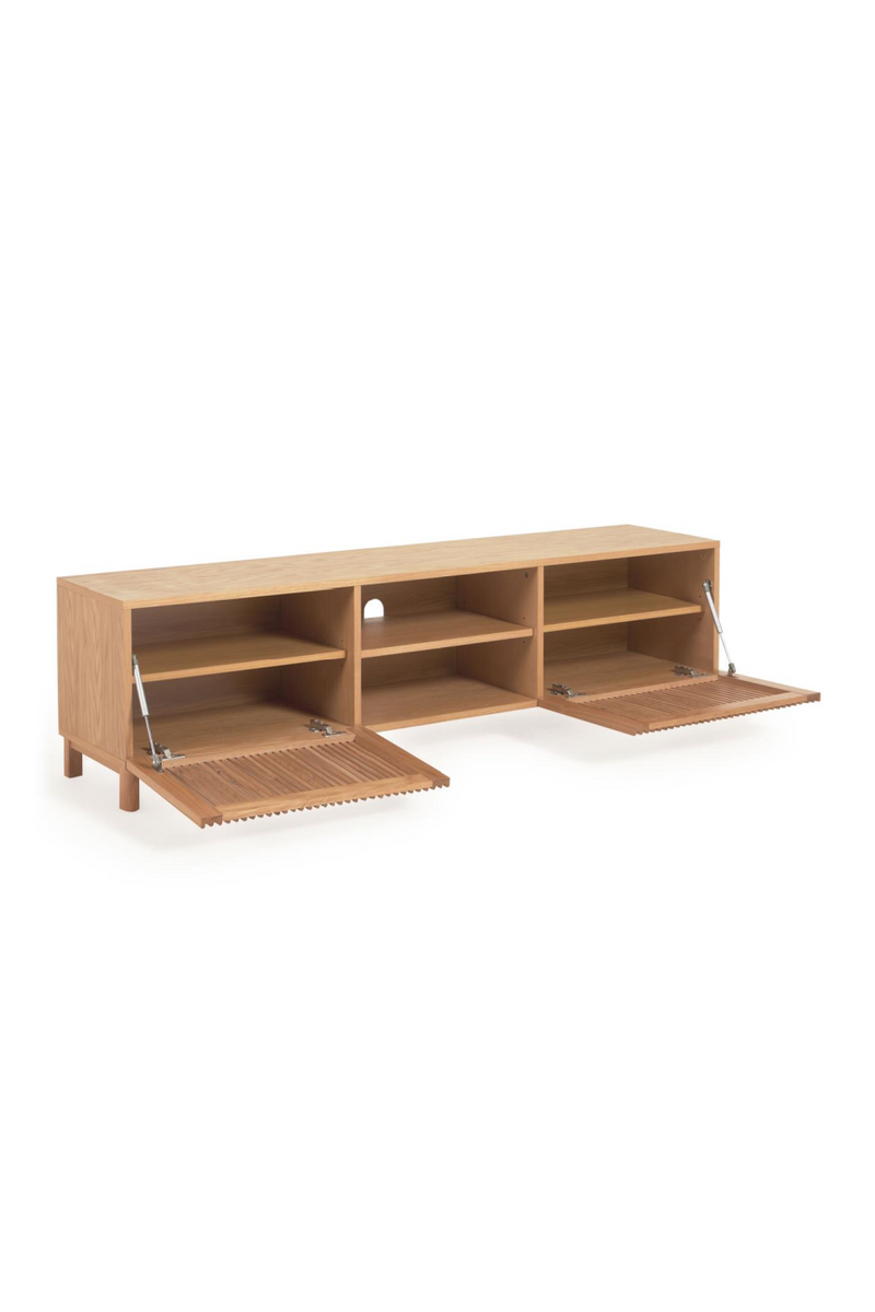 Solid Oak 2-Door TV Stand | La Forma Beyla | Woodfurniture.com