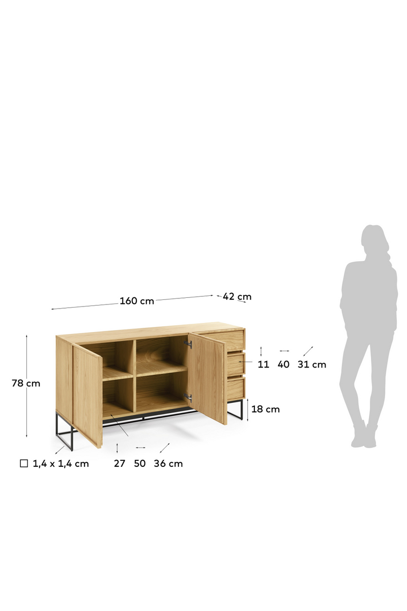 Industrial Oak Sideboard | La Forma Taiana | Woodfurniture.com