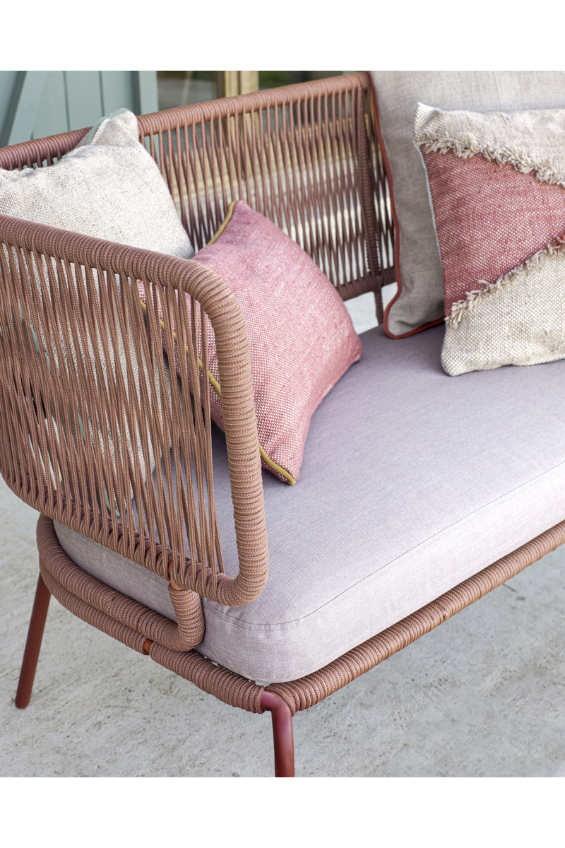 Handwoven Terracotta Rope 2-Seater Outdoor Sofa | La Forma Nadin | Woodfurniture.com