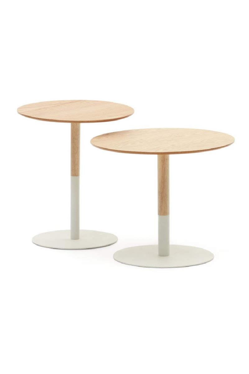 Natural Oak Side Table Set (2) | La Forma Watse | Woodfurniture.com