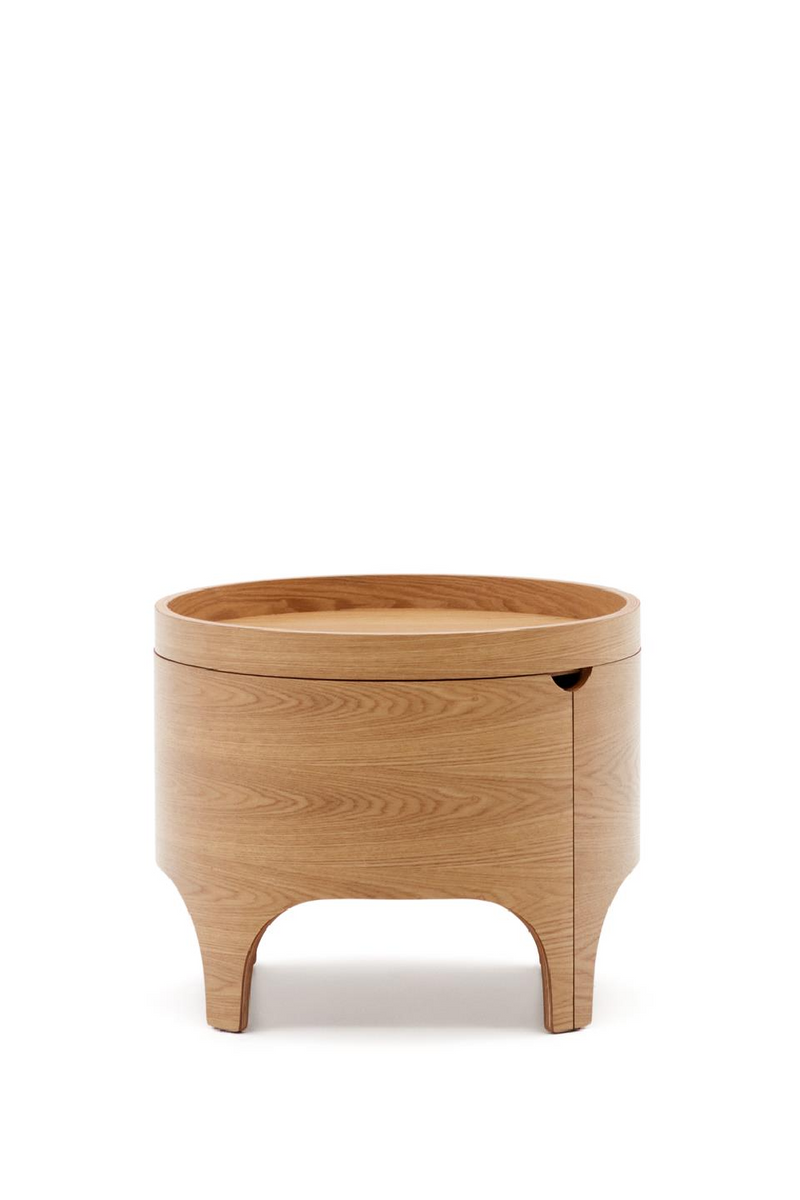 Ash Round Bedside Table | La Forma Octavia | Woodfurniture.com