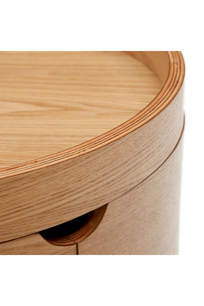 Ash Round Bedside Table | La Forma Octavia | Woodfurniture.com