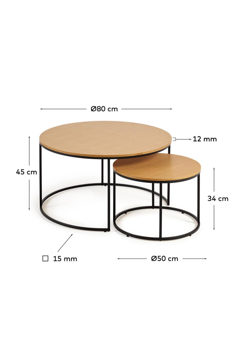 Oak Nesting Side Tables (2) | La Forma Yoana | Woodfurniture.com