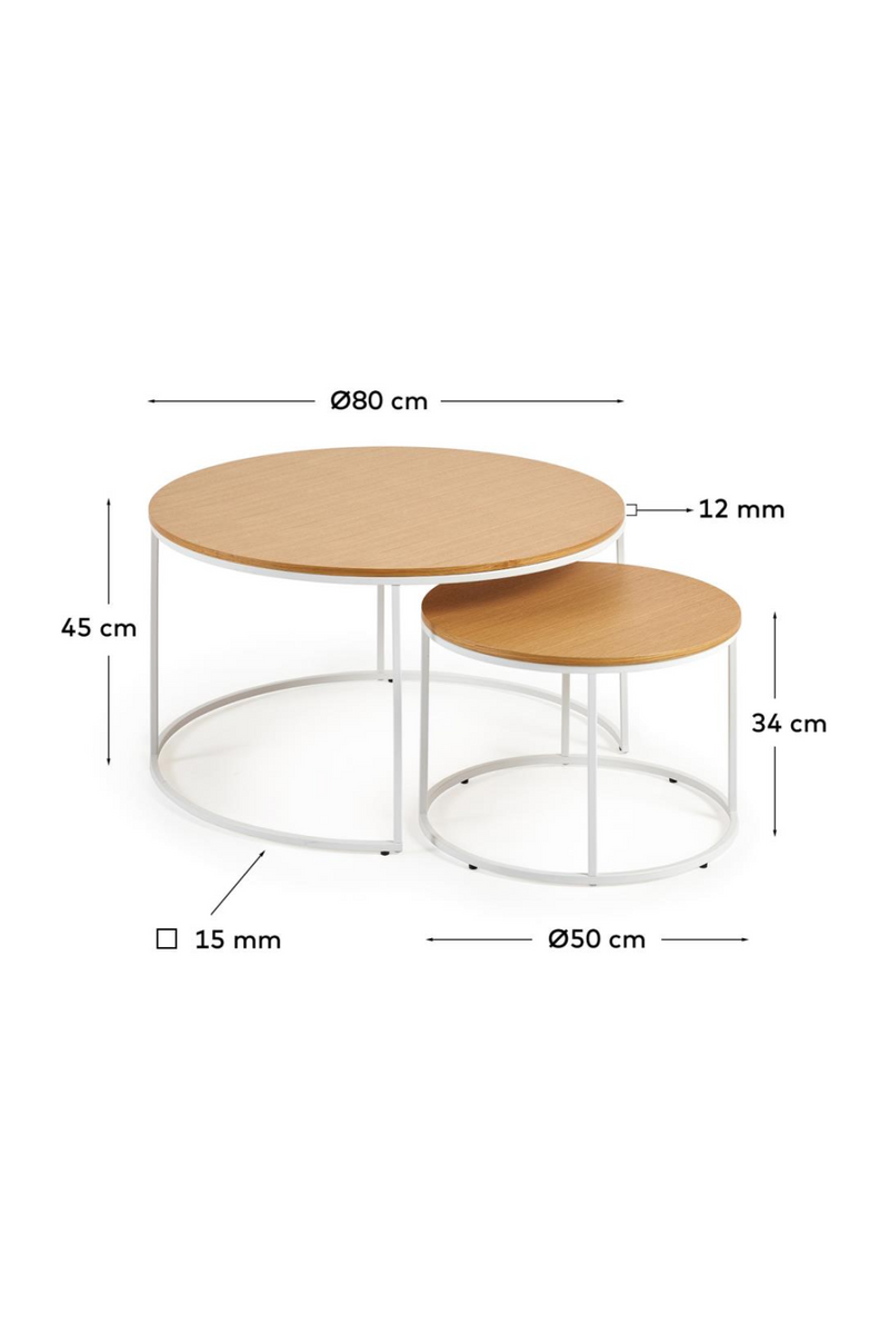 White Frame Nesting Side Tables (2) | La Forma Yoana | Woodfurniture.com