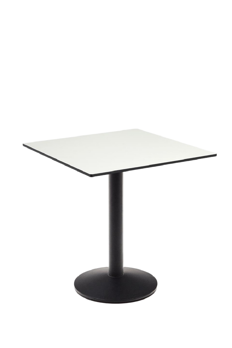 White Pedestal Outdoor Table | La Forma Esilda | Woodfurniture.com