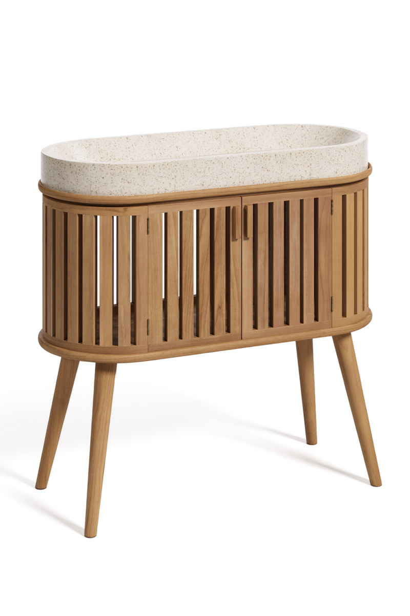 Oval Wooden Vanity Unit | La Forma Rokia | Woodfurniture.com