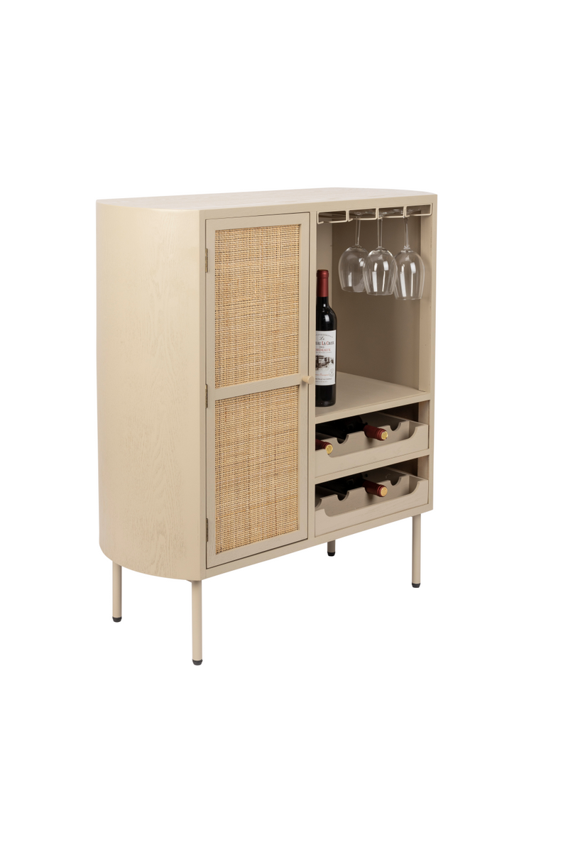 Beige Wooden Wine Cabinet | DF Amaya | Woodfurniture.com