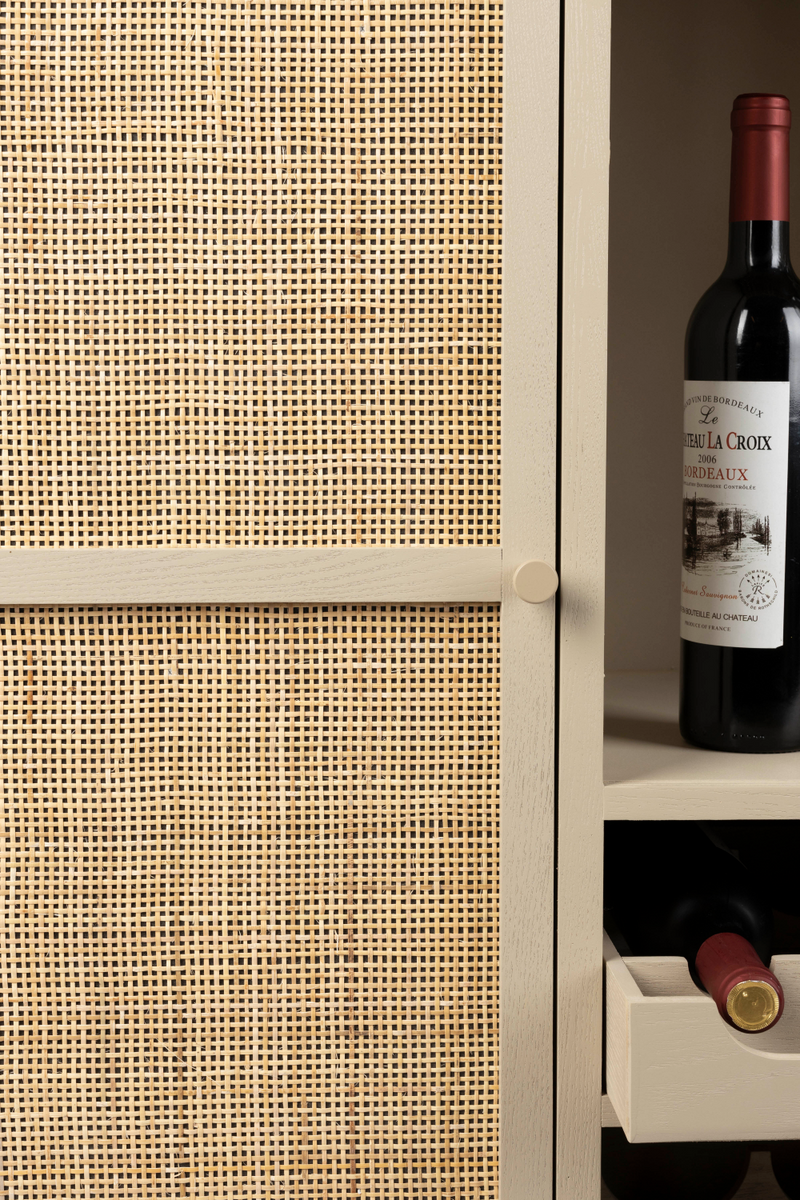 Beige Wooden Wine Cabinet | DF Amaya | Woodfurniture.com