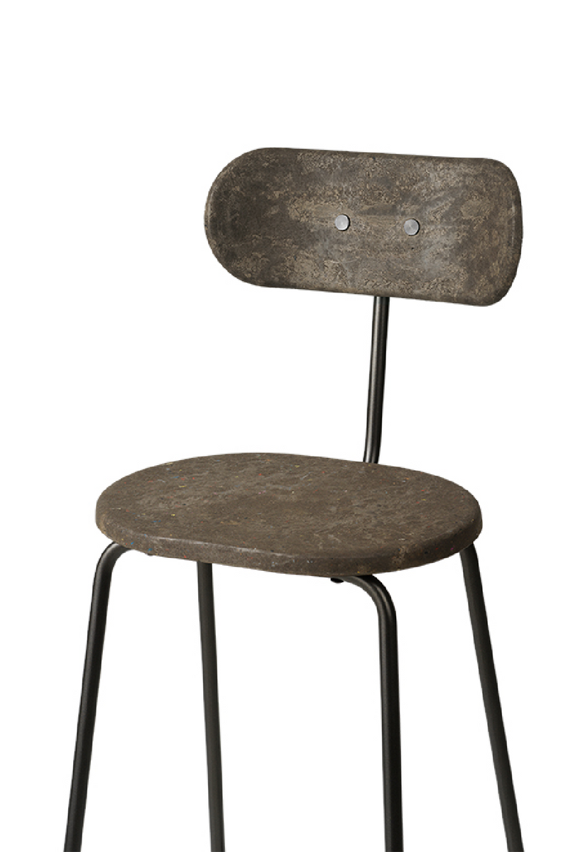 Coffee Bean Shells Stool With Backrest | Mater Earth | Wood Furniture