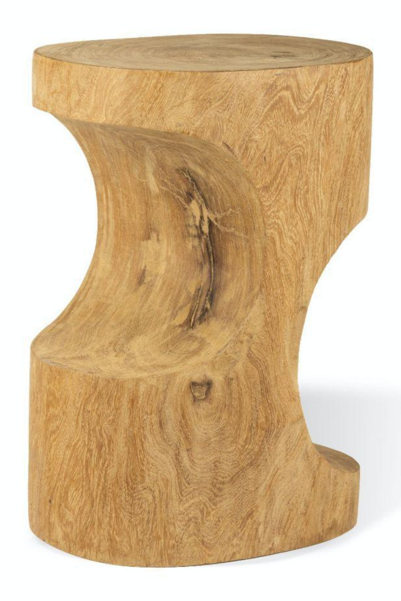Hand Carved Wooden Stool | Pols Potten Double Arch | Woodfurniture.com