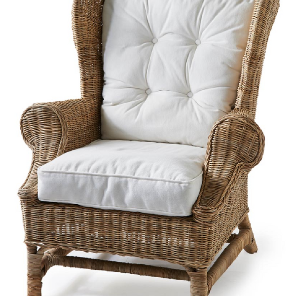 Scenario groei Verscherpen Cushioned Rattan Wing Chair | Rivièra Maison Nicolas | Wood Furniture