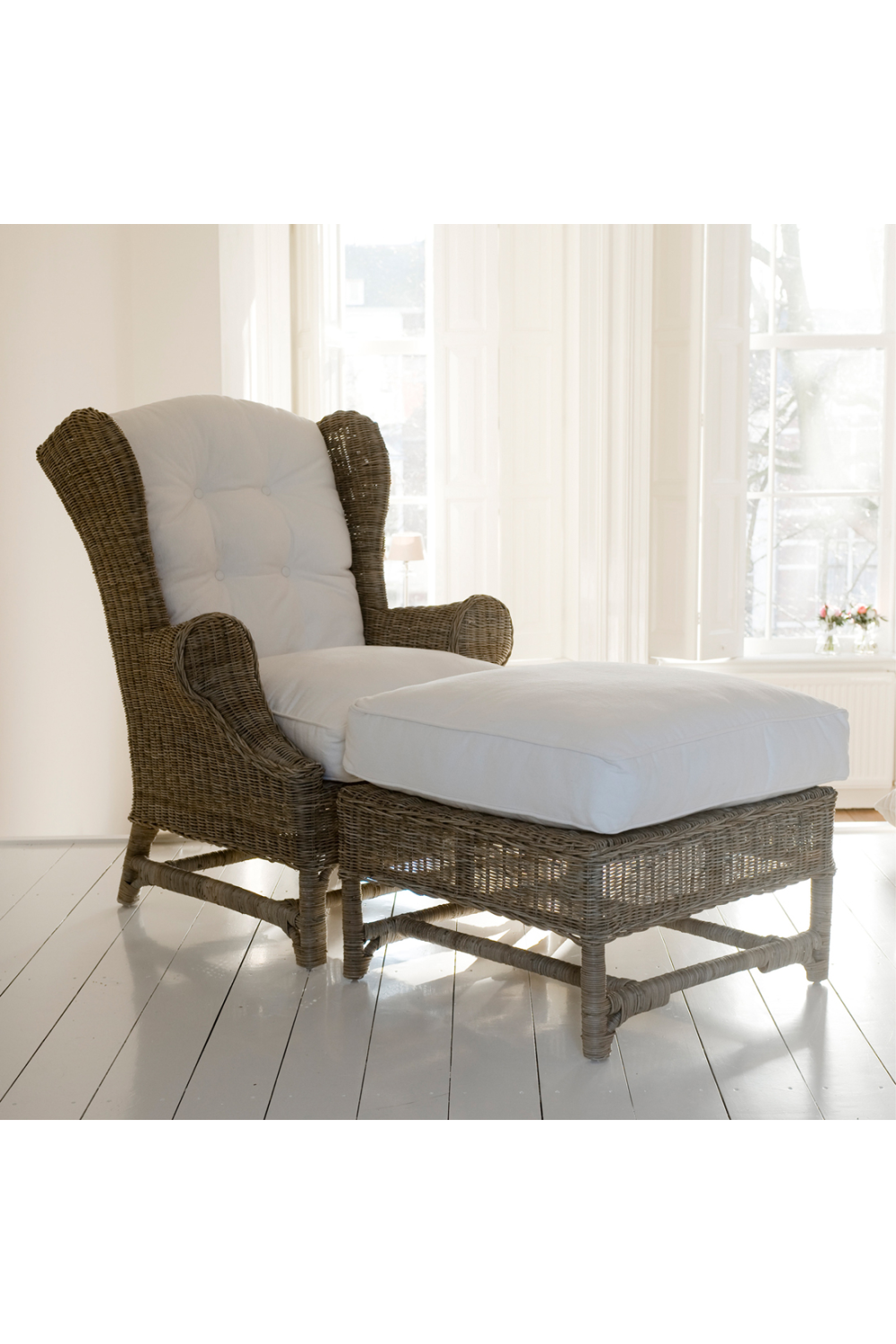 Scenario groei Verscherpen Cushioned Rattan Wing Chair | Rivièra Maison Nicolas | Wood Furniture
