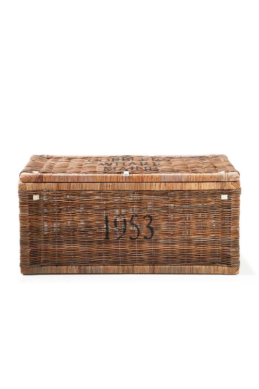 Mahogany Framed Rattan Trunk | Rivièra Maison Cobblers Wharf | Wood Furniture