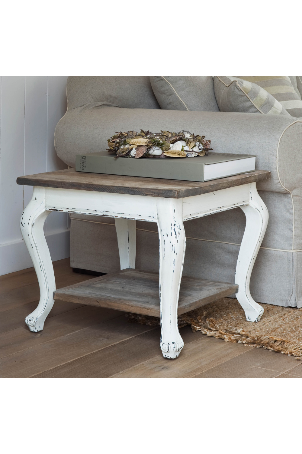 Rustic End Table | Rivièra Maison Driftwood | Woodfurniture.com