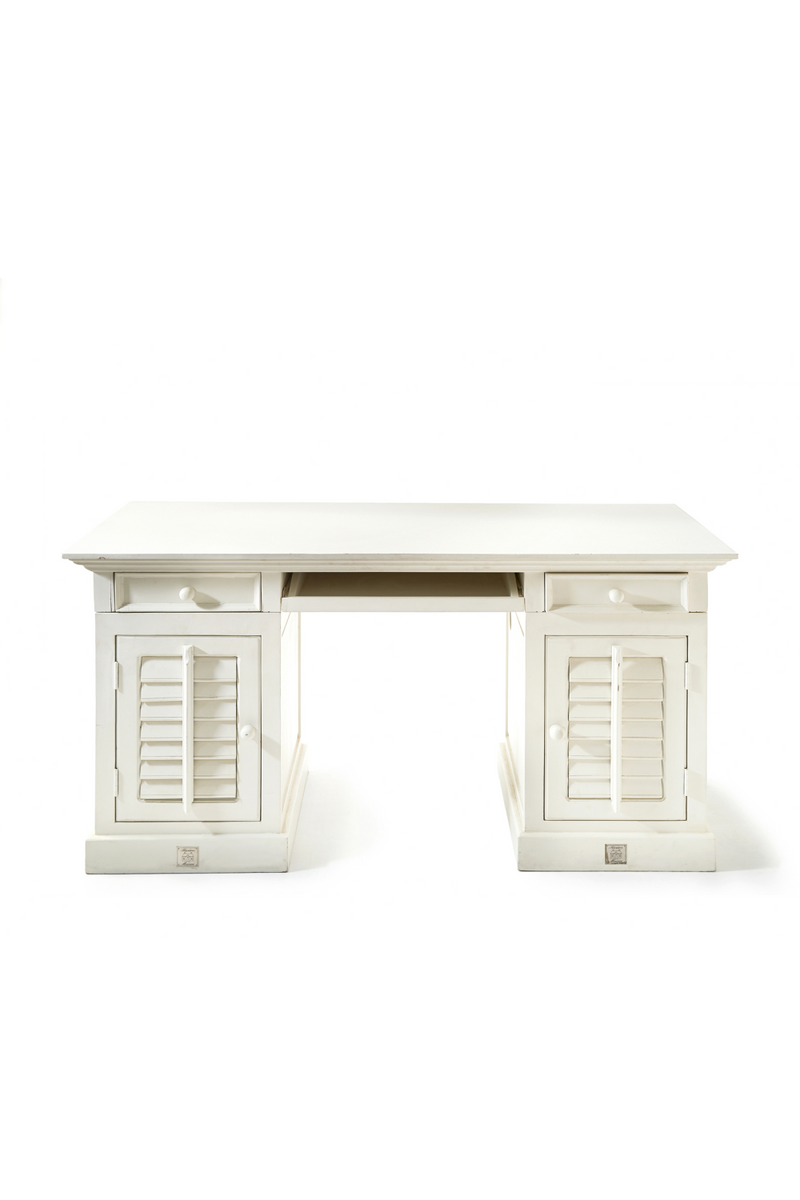 White Mahogany Mid-Century Desk | Rivièra Maison New Orleans | Woodfurniture.com