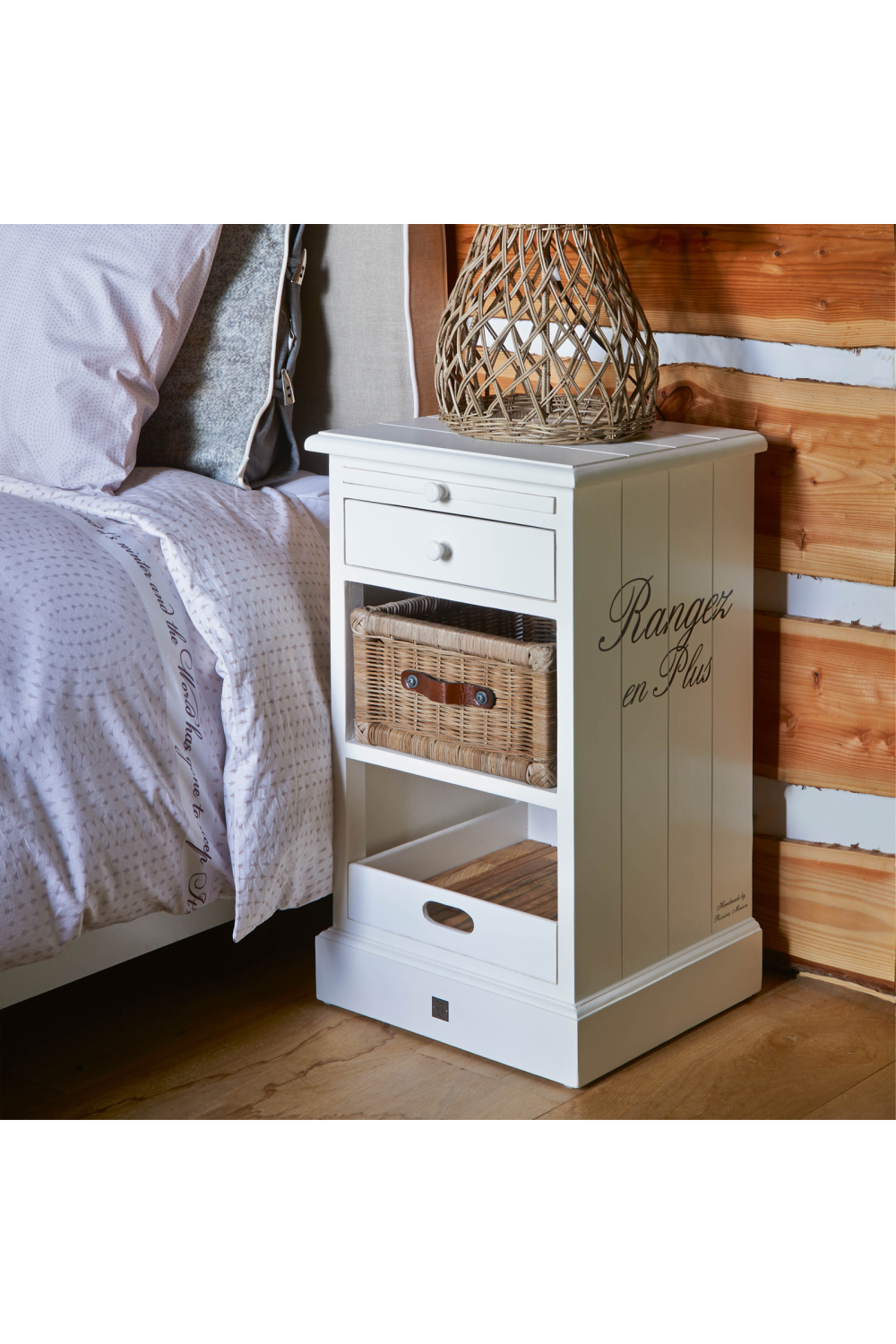 White Wooden Bed Cabinet | Rivièra Maison Rangez and Plus | Woodfurniture.com