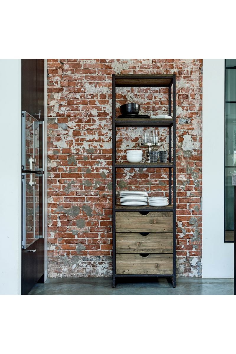 Industrial Wooden Bookcase | Rivièra Maison Shelter Island | Woodfurniture.com