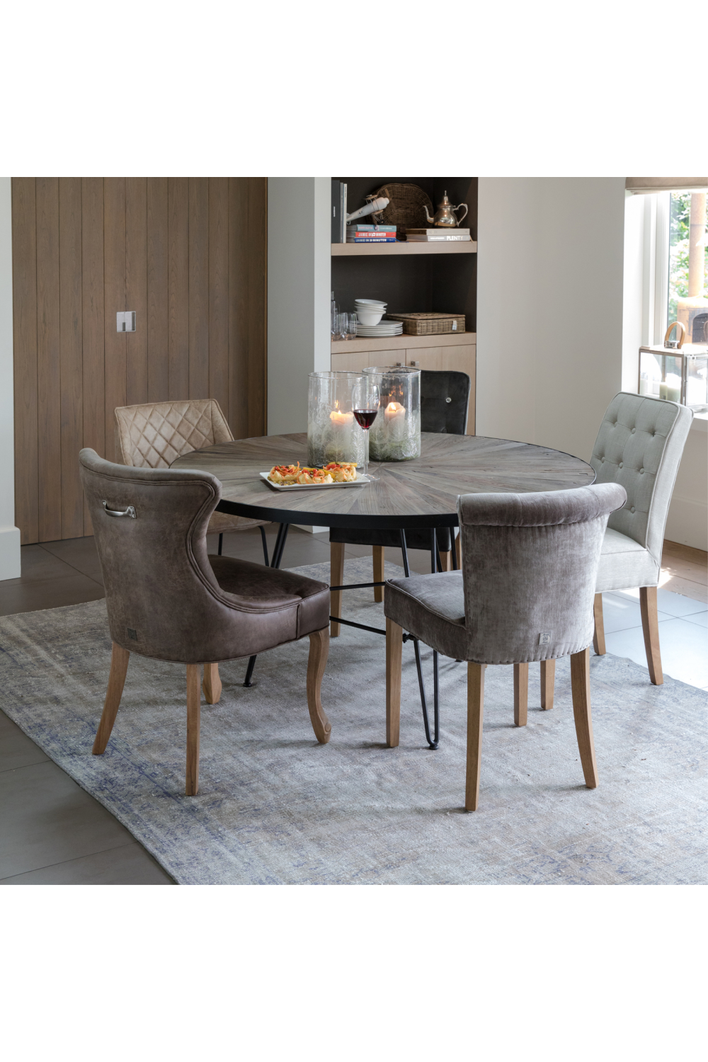 Round Inlaid Dining Table | Rivièra Maison Boston Harbor | Woodfurniture.com