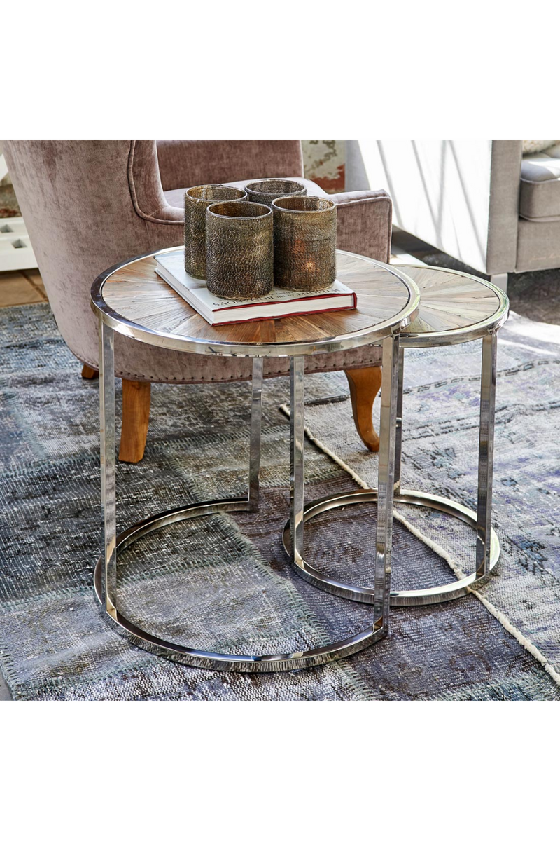 Silver Framed Nested End Tables (2) | Rivièra Maison Greenwich | Woodfurniture.com