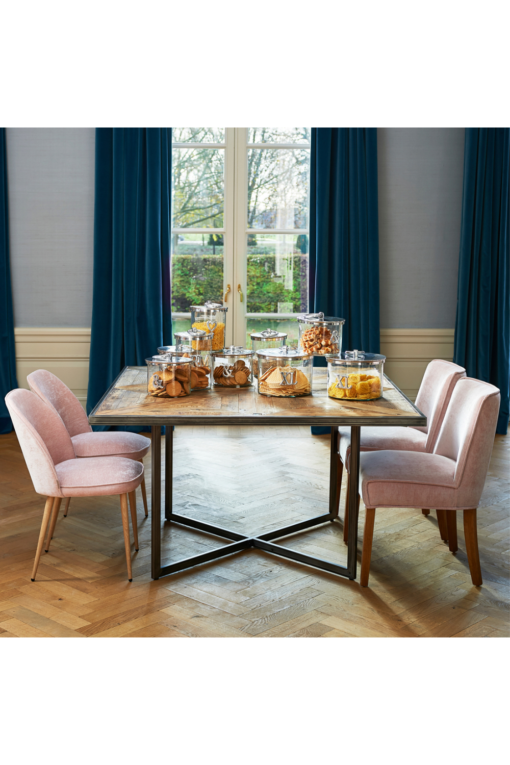 Oblique Patterned Dining Table | Rivièra Maison Le Bar American | Woodfurniture.com