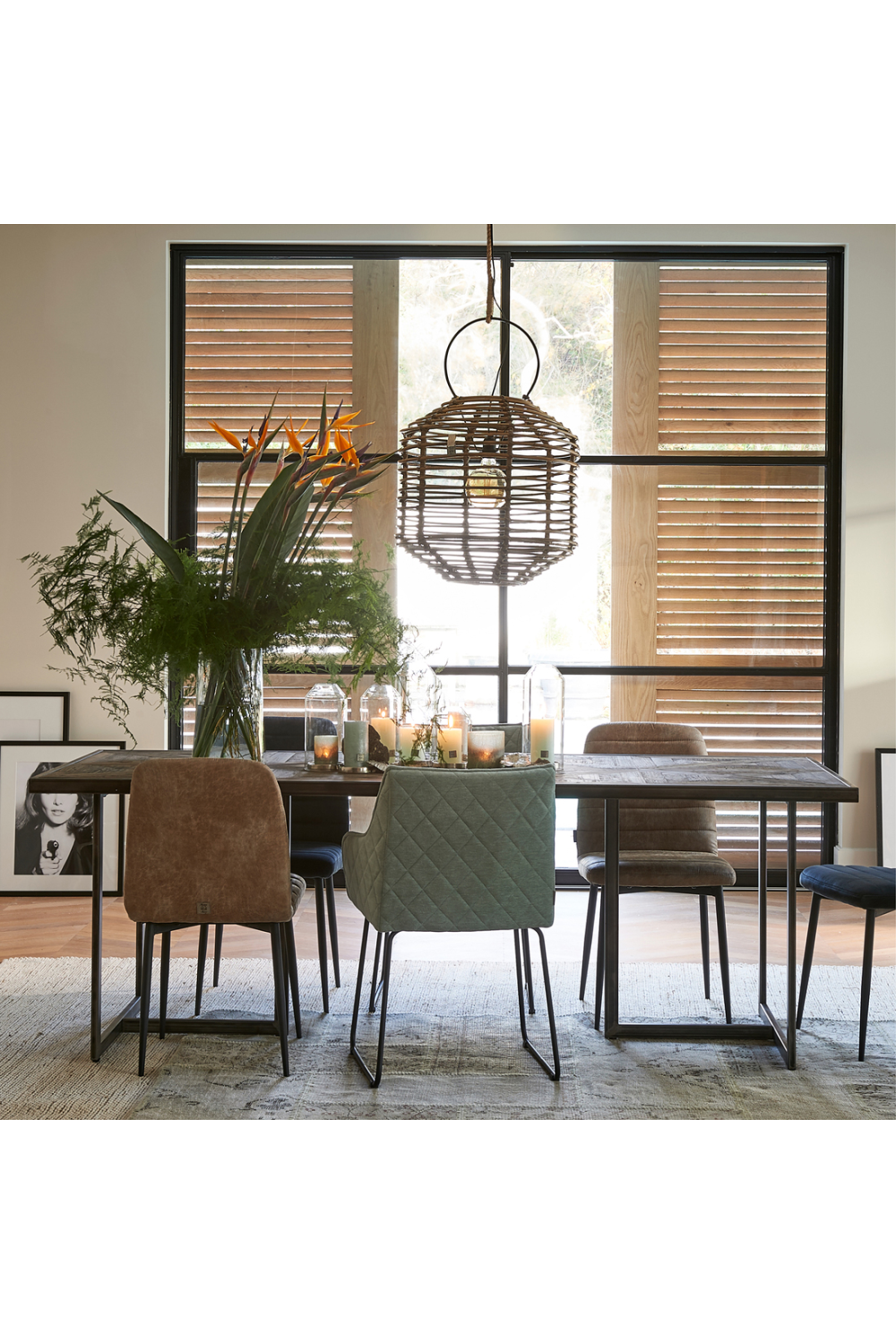 Oblique Patterned Dining Table | Rivièra Maison Le Bar American | Woodfurniture.com