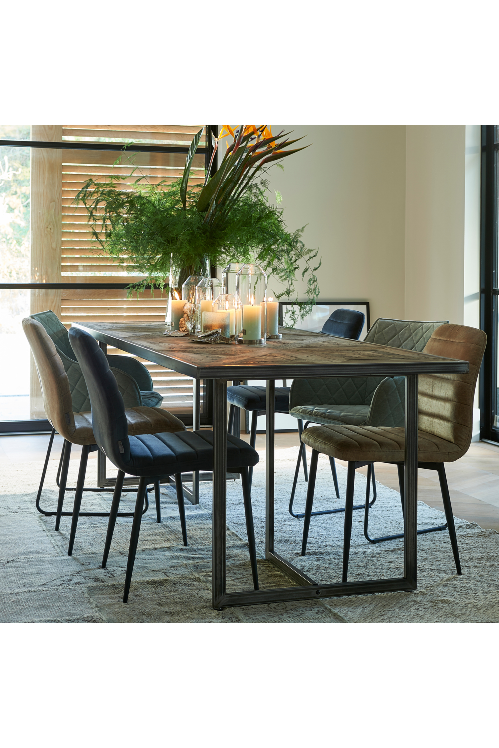 Oblique Patterned Dining Table | Rivièra Maison Le Bar American | Woodfurniture.com