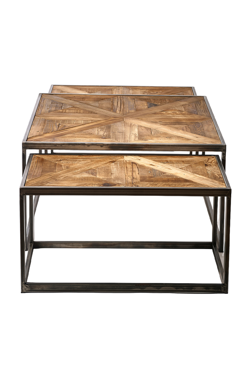 Oak Wood Coffee Table Set (3) | Rivièra Maison Le Bar | Woodfurniture.com