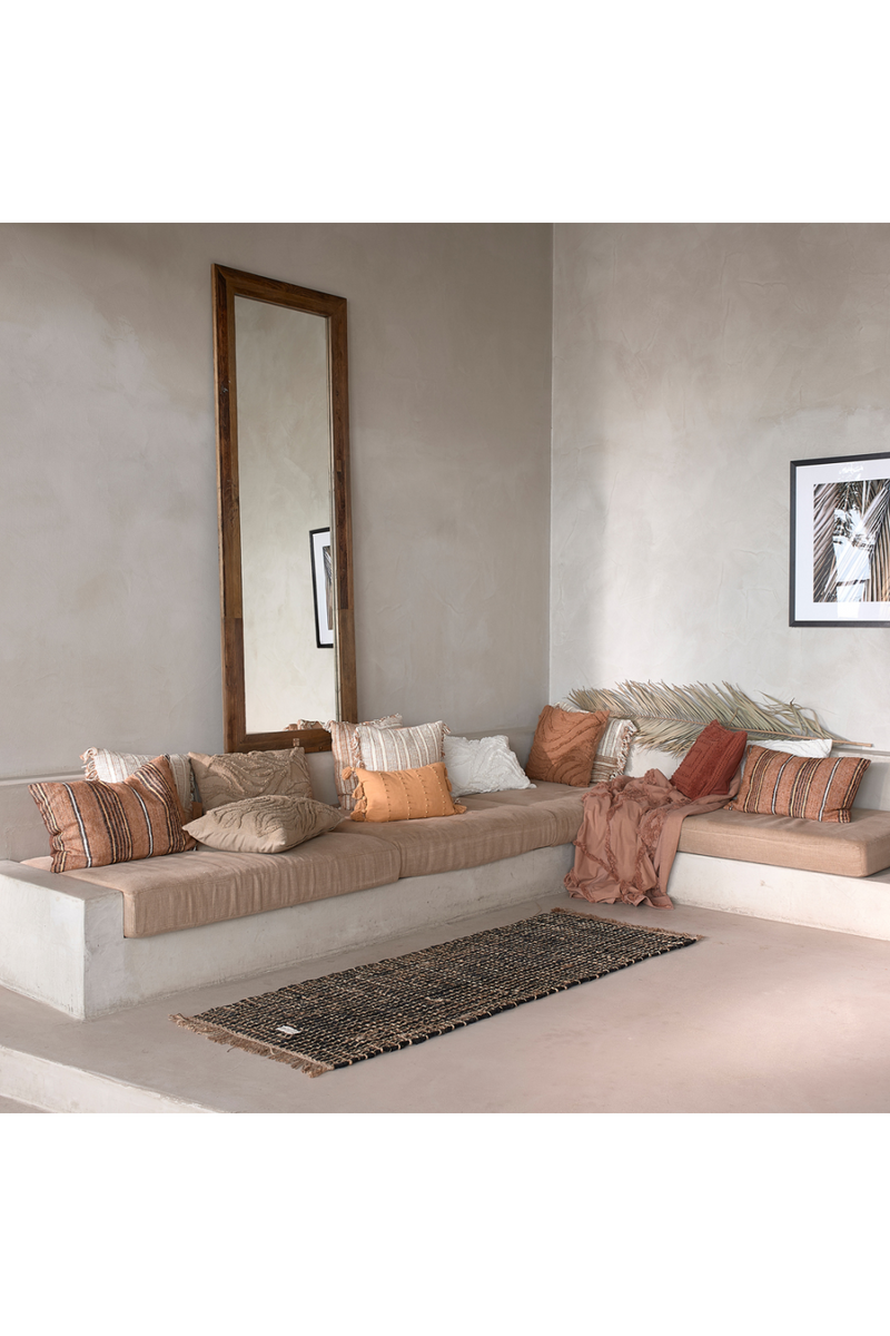 Woven Leather and Jute Rug | Rivièra Maison Sa Caleta | Wood Furniture