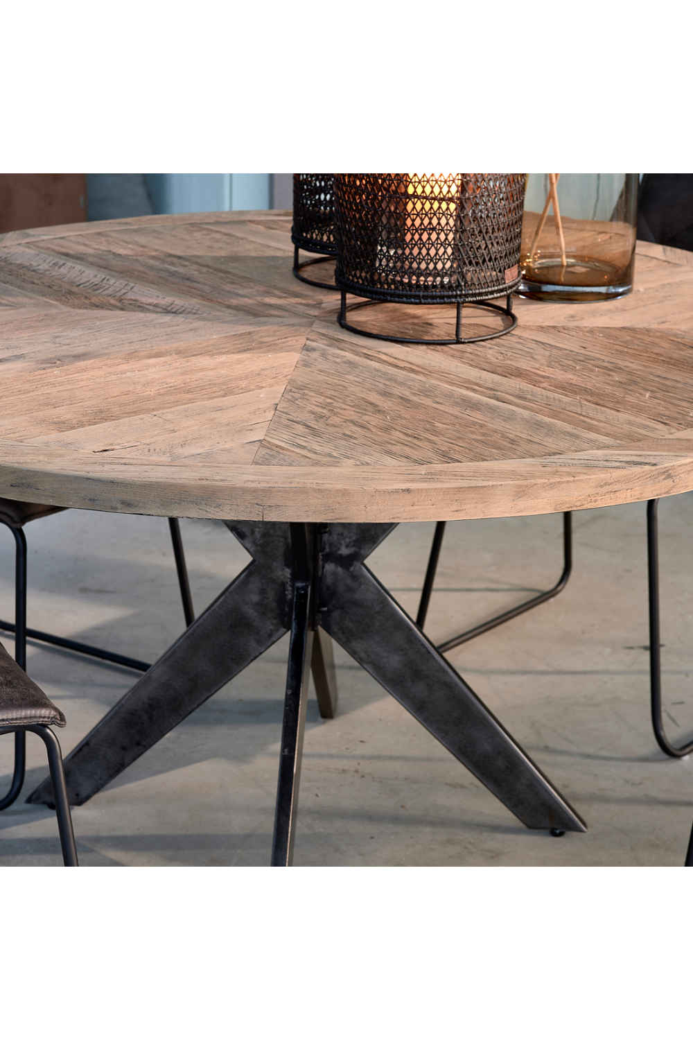 Industrial Oak Dining Table | Rivièra Maison Falcon Crest | Wood Furniture