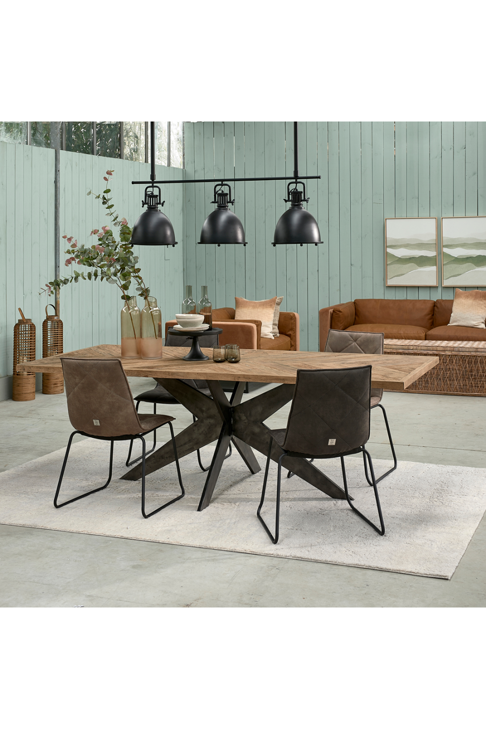 Industrial Oak Dining Table | Rivièra Maison Falcon Crest | Wood Furniture