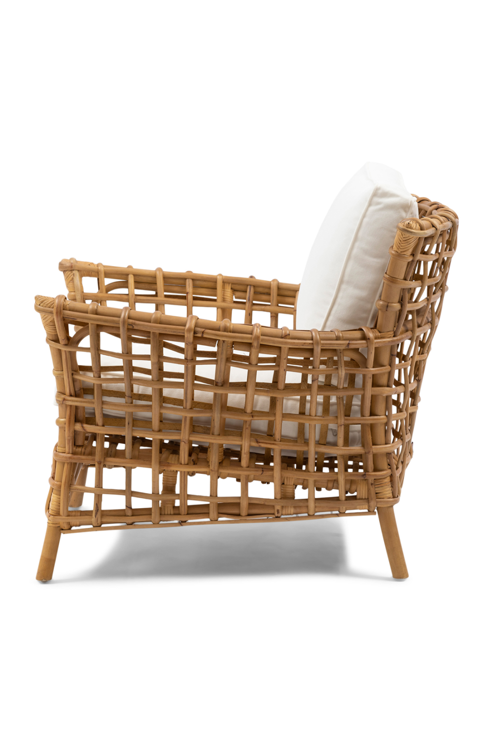 Cushioned Rattan Lounge Armchair | Rivièra Maison Baya | Woodfurniture.com