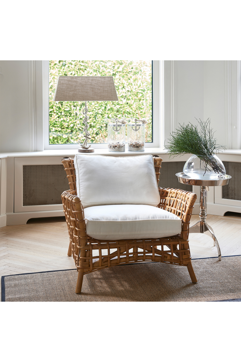 Cushioned Rattan Lounge Armchair | Rivièra Maison Baya | Woodfurniture.com