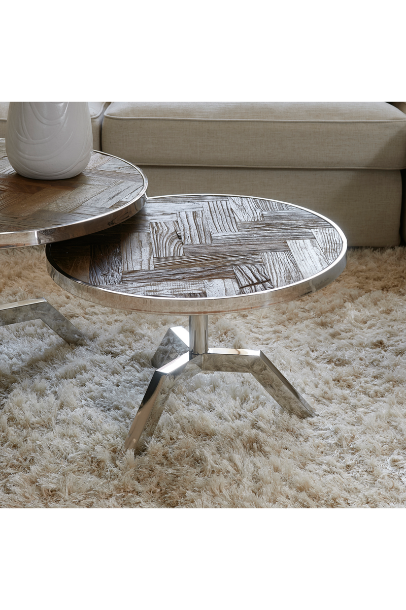 Silver Framed Adjustable Coffee Table | Rivièra Maison Kirkwood | Wood Furniture