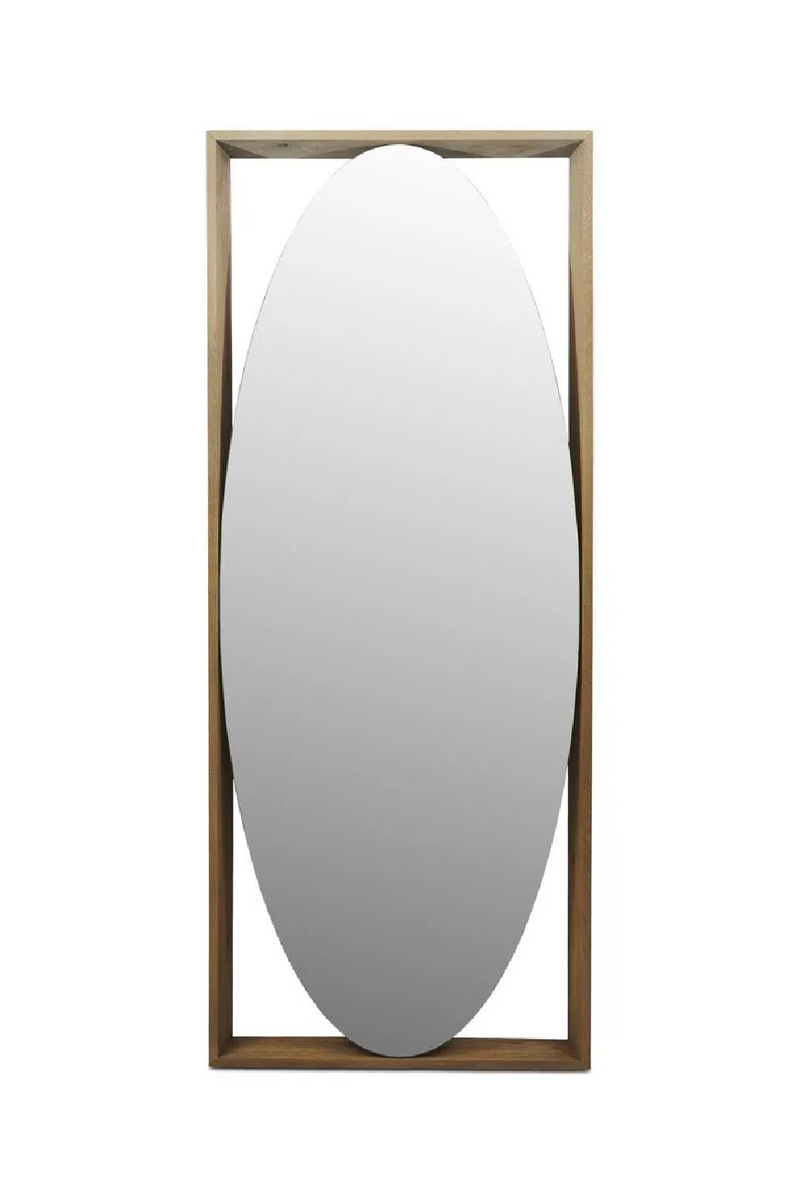 Oak Framed Oval Mirror | Rivièra Maison La Defense | Woodfurniture.com