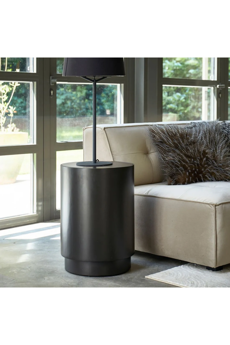 Black Wood Cylindrical End Table | Rivièra Maison Hollywood Hills | Woodfurniture.com